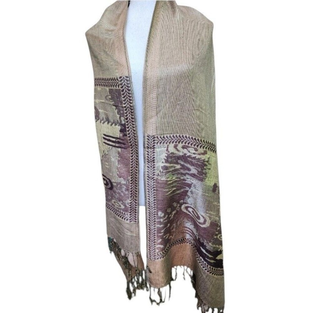 Pashmina Scarf Wrap Fringed 75" x 28"